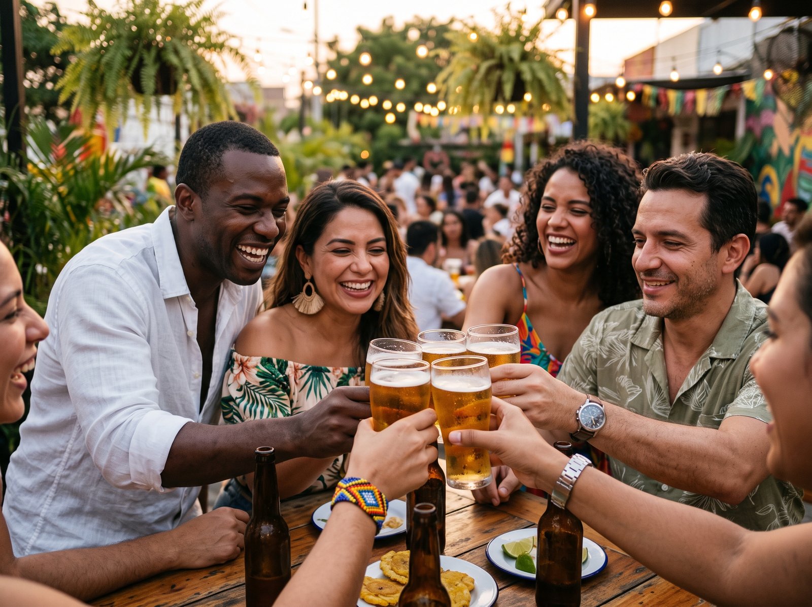 Brindis de bienvenida con viajeros en el Carnaval de Barranquilla