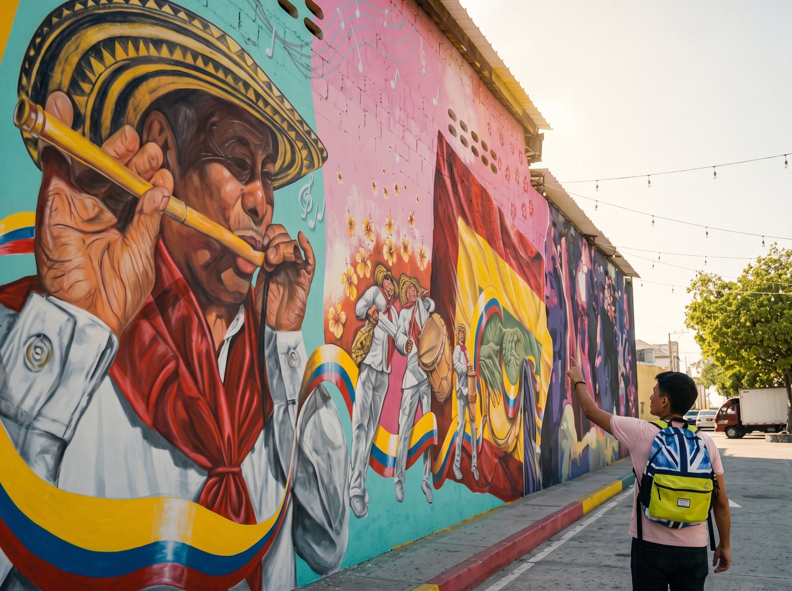Murales de arte urbano y casas tradicionales en Barrio Abajo