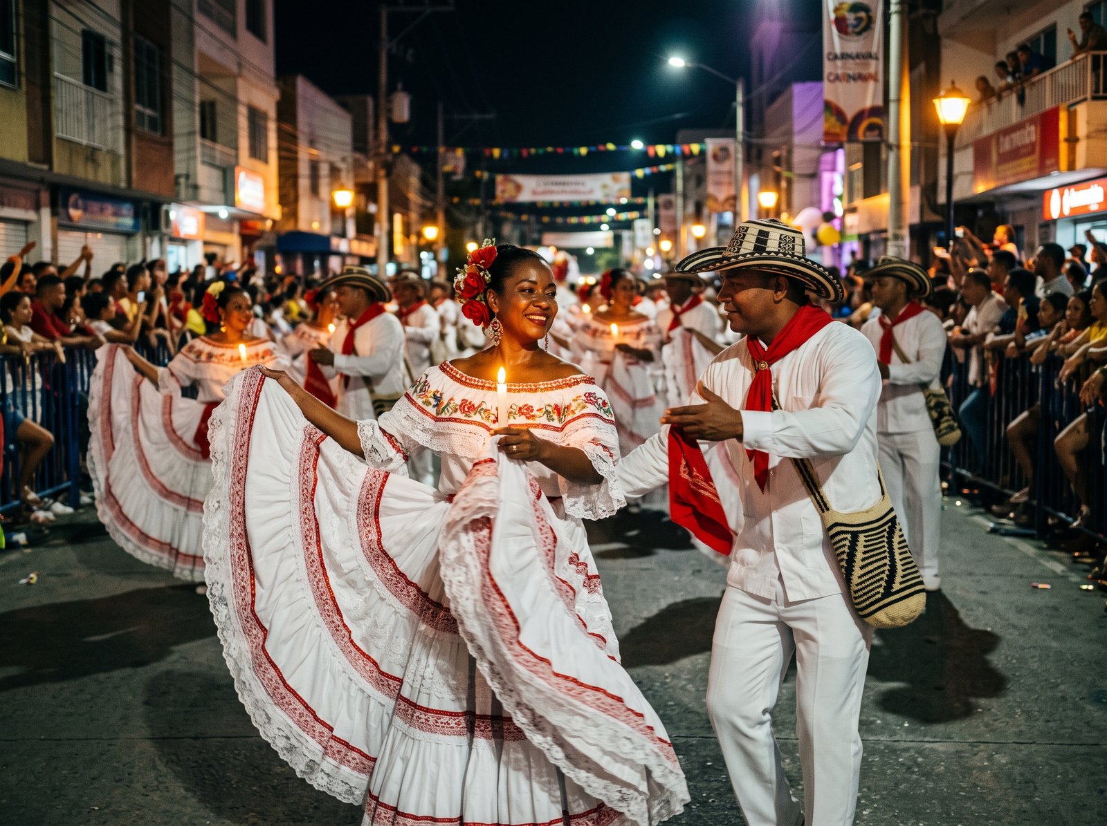 Noche de Guacherna con cumbia y luces en la Carrera 44